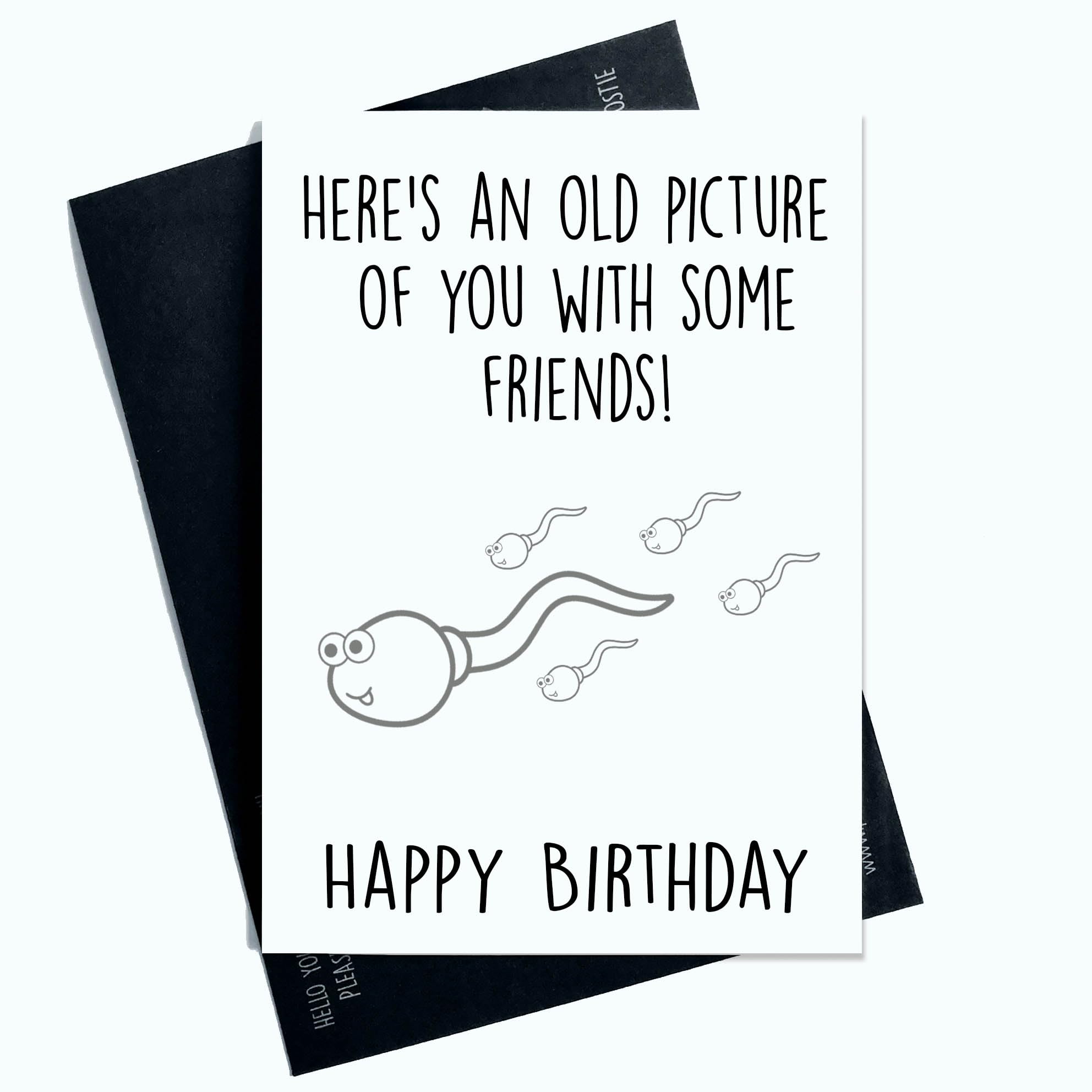 Peachy Antics Funny Birthday Card For Him For Her Heres An Old Picture Of You With Some Friends Funny Happy Birthday Card SP185