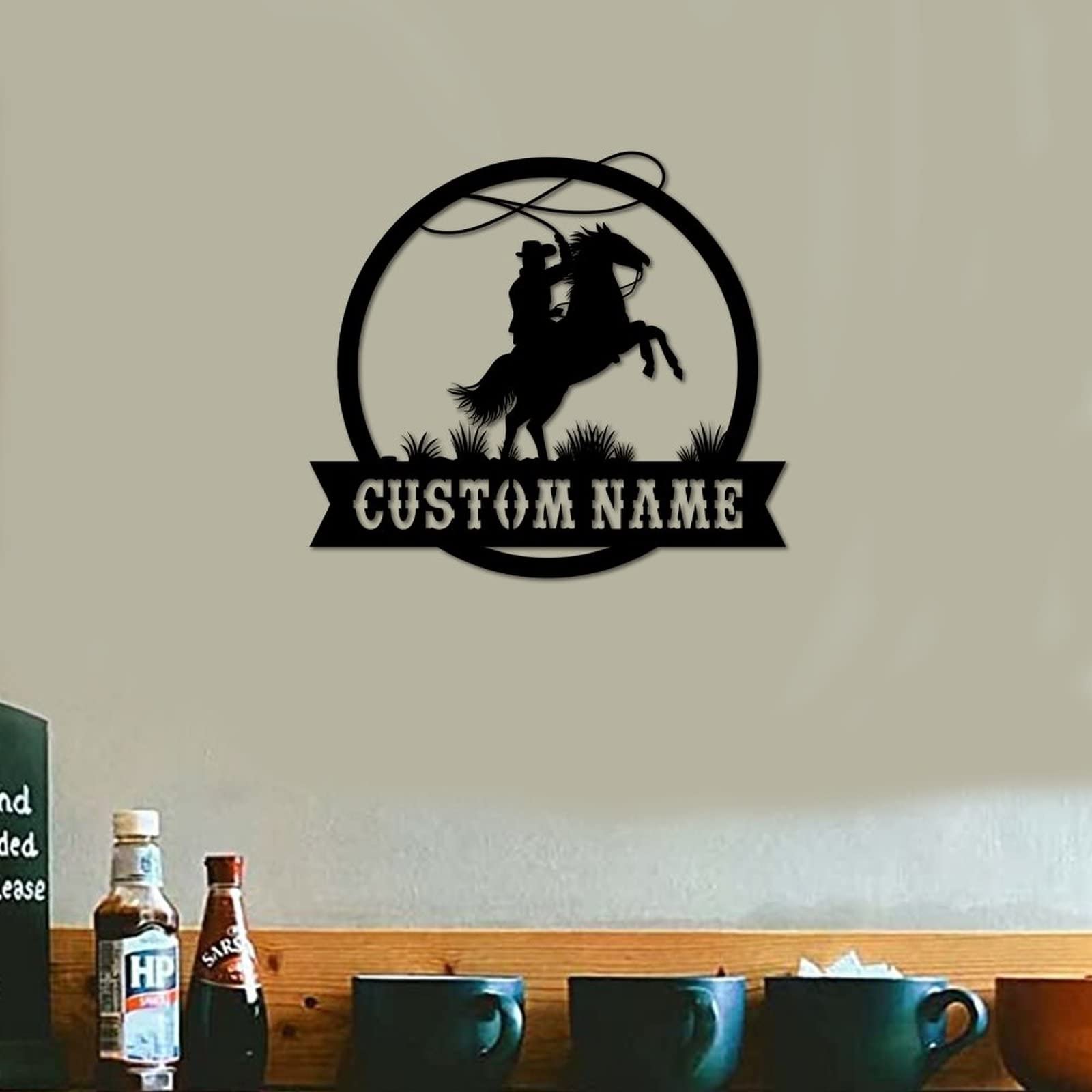 Cadeau pour lui cavalier déco personnalisée pour chambre métal