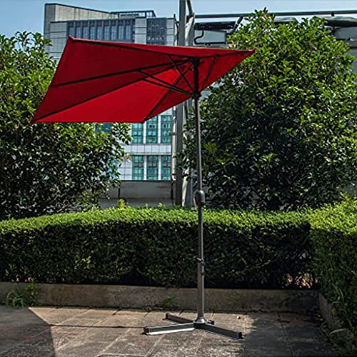 Sombrilla de jardín de 250 cm CLSDRZC con base triangular y tela roja 4