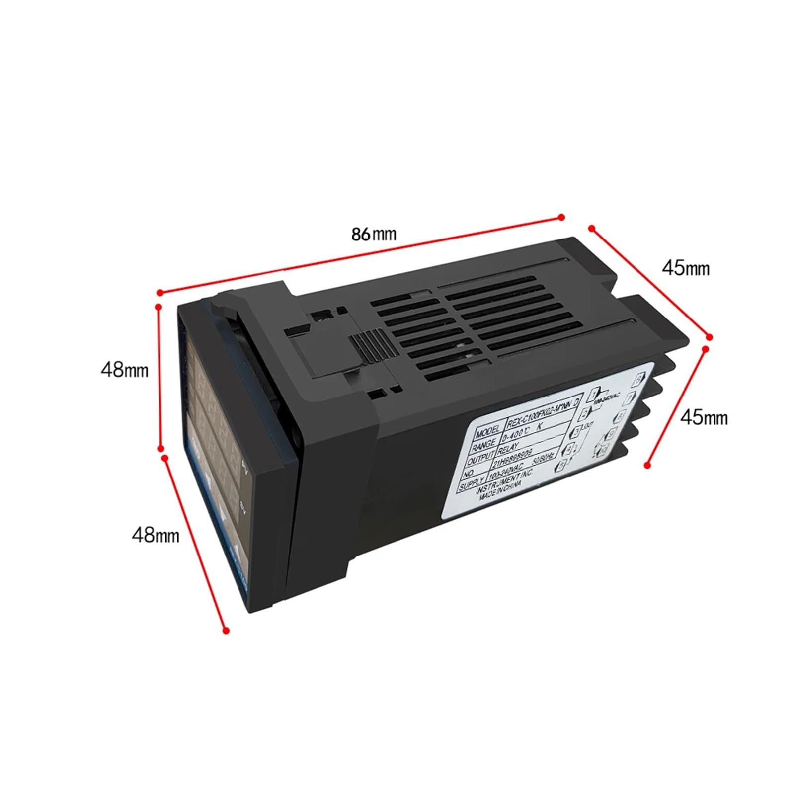 Regolatore di Temperatura Digitale K REX-C100 Sensore termocoppia con Uscita relè termostato 48 X 48(A2)