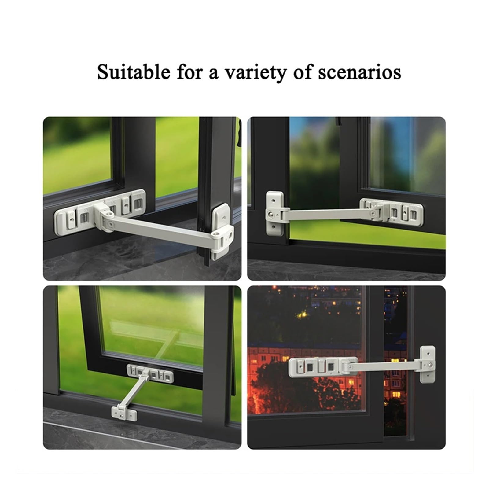 Limiteur de fenêtre Verrou de fenêtre multifonction, protection sécurité domestique, anti-ouverture, boucle réglable, support limite porte coulissante