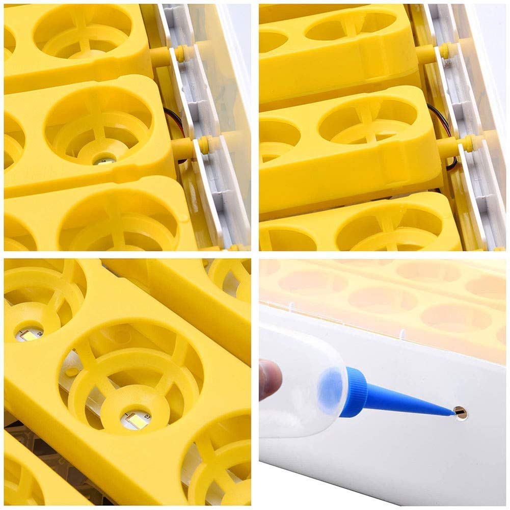 Digitaler Brutkasten für 56 Eier, Temperatur- und Feuchtigkeitsregelung, automatisches Wenden, mit LED-Leuchter für Hühner, Enten, Gänse, Vögel