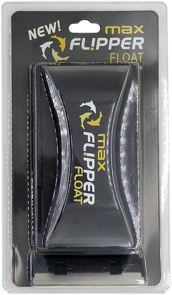 FL!PPER Flipper Cleaner Float - 2-in-1 Floating Magnetic Aquarium Glass Cleaner - Fish Tank Cleaner - Scrubber & Scraper Aquarium Cleaning Tools – Floating Fish Tank Cleaner, Max