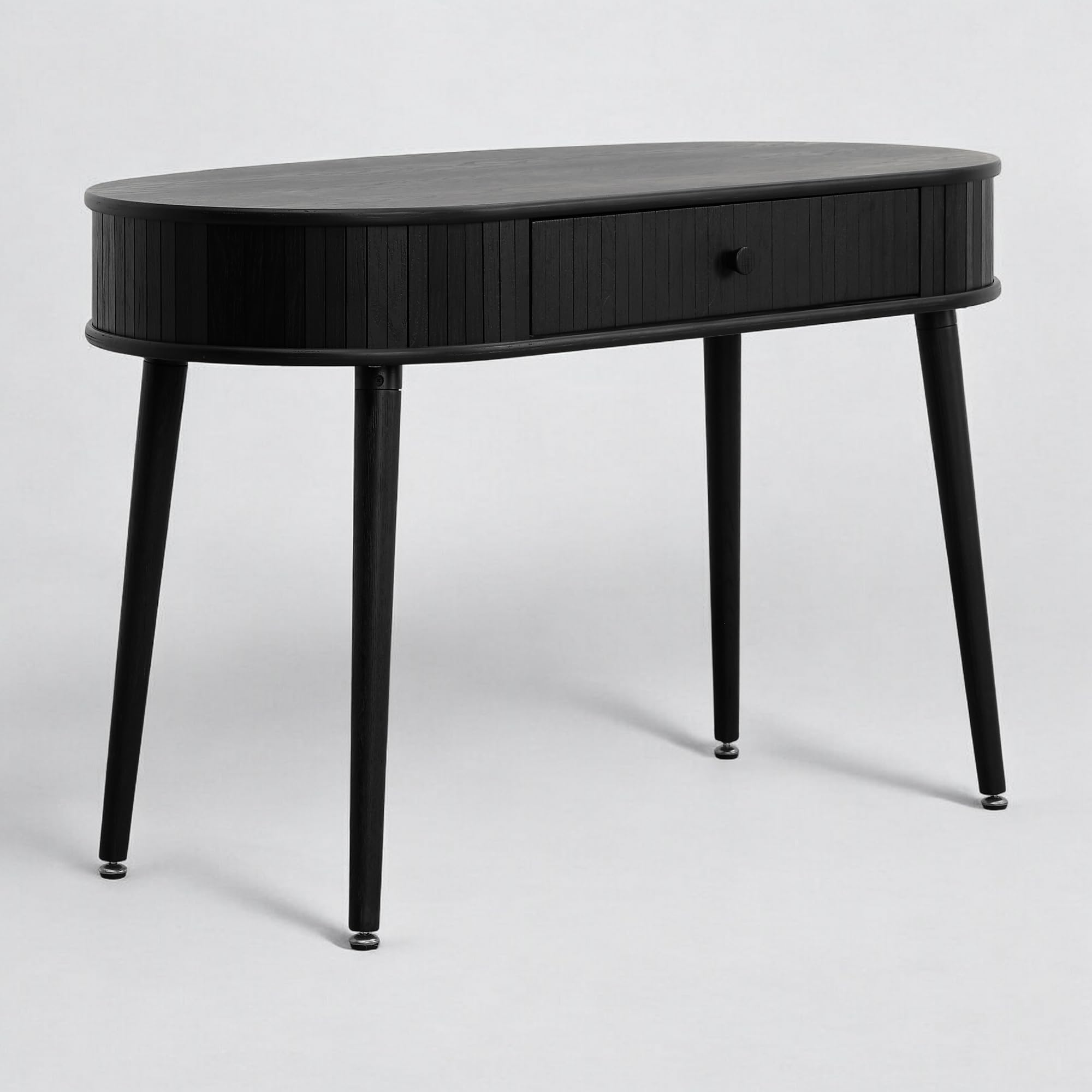 NTC Stream Desk, Modern Wooden Writing Desk with Hidden Drawer, Stylish Vertical Groove Design, Home Office Workstation, Minimalist Study Table, Easy