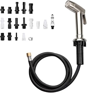 Kitchen Sink Sprayer,Dual Function Kitchen Side Sprayer with Adjustable Flow Controller,Kitchen Sprayer Head Replacement Brushed Nickel,Side Sprayer for Kitchen Sink with Hose and Holder