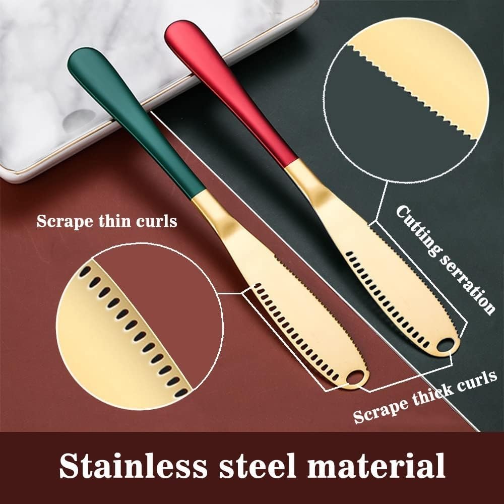 Spatlus Cheese Spreader Knives Stainless Steel Cocktail Knives Spreaders for Condimets Cheese, Butter, Charcuterie Board Accessories Sandwich Spreader Peanut Butter Knife Spatula (Green, Set of 1) 3