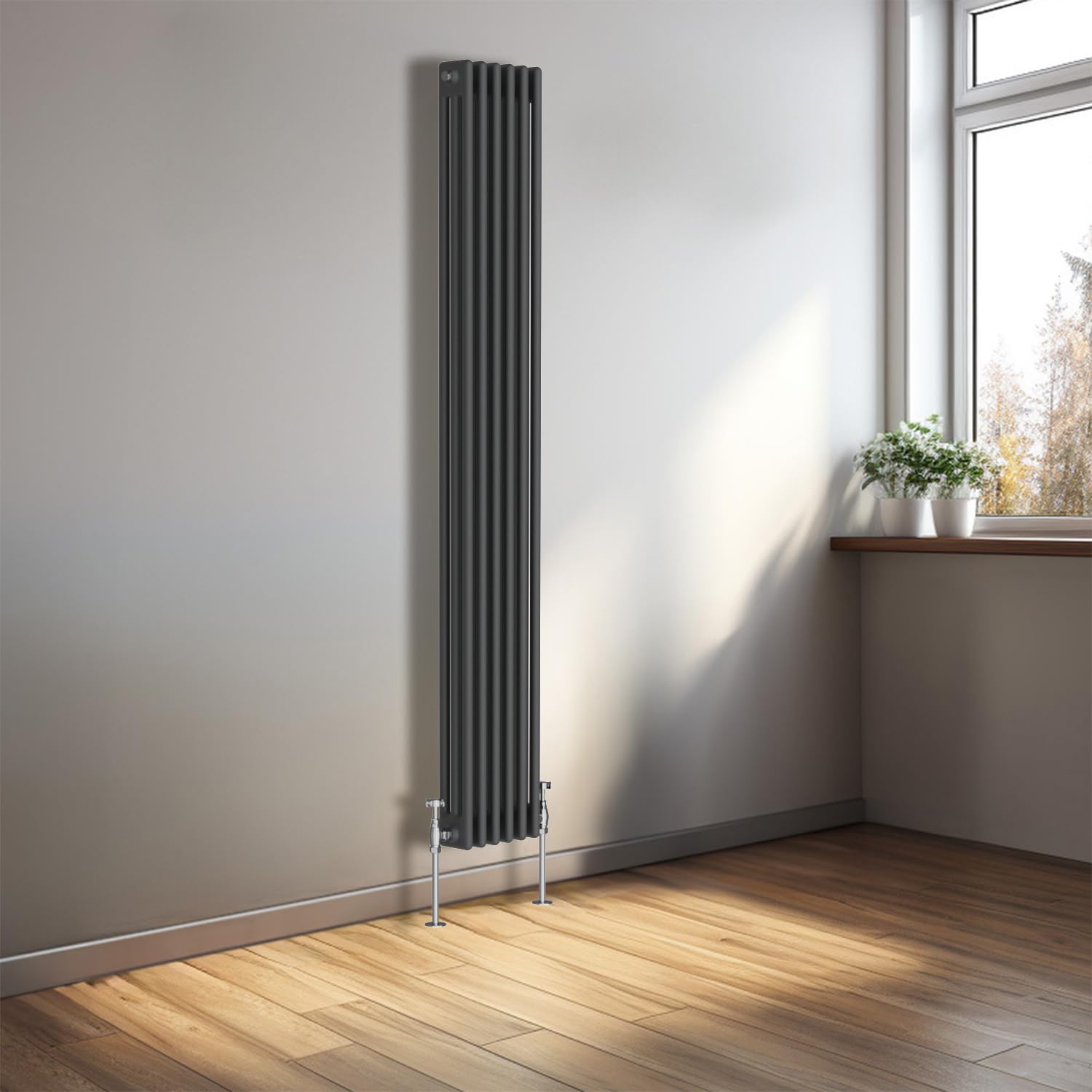 NRG 1800x290 Cast Iron Vertical Radiator Anthracite 3 Column Central Heating Rads โ image 1