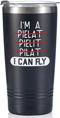 Onebttl Regalos de aviación piloto para hombres, hombres, él, I'm A Pilot I Can Fly - Vaso aislado de acero inoxidable de 20 onzas  20.0 fl oz con