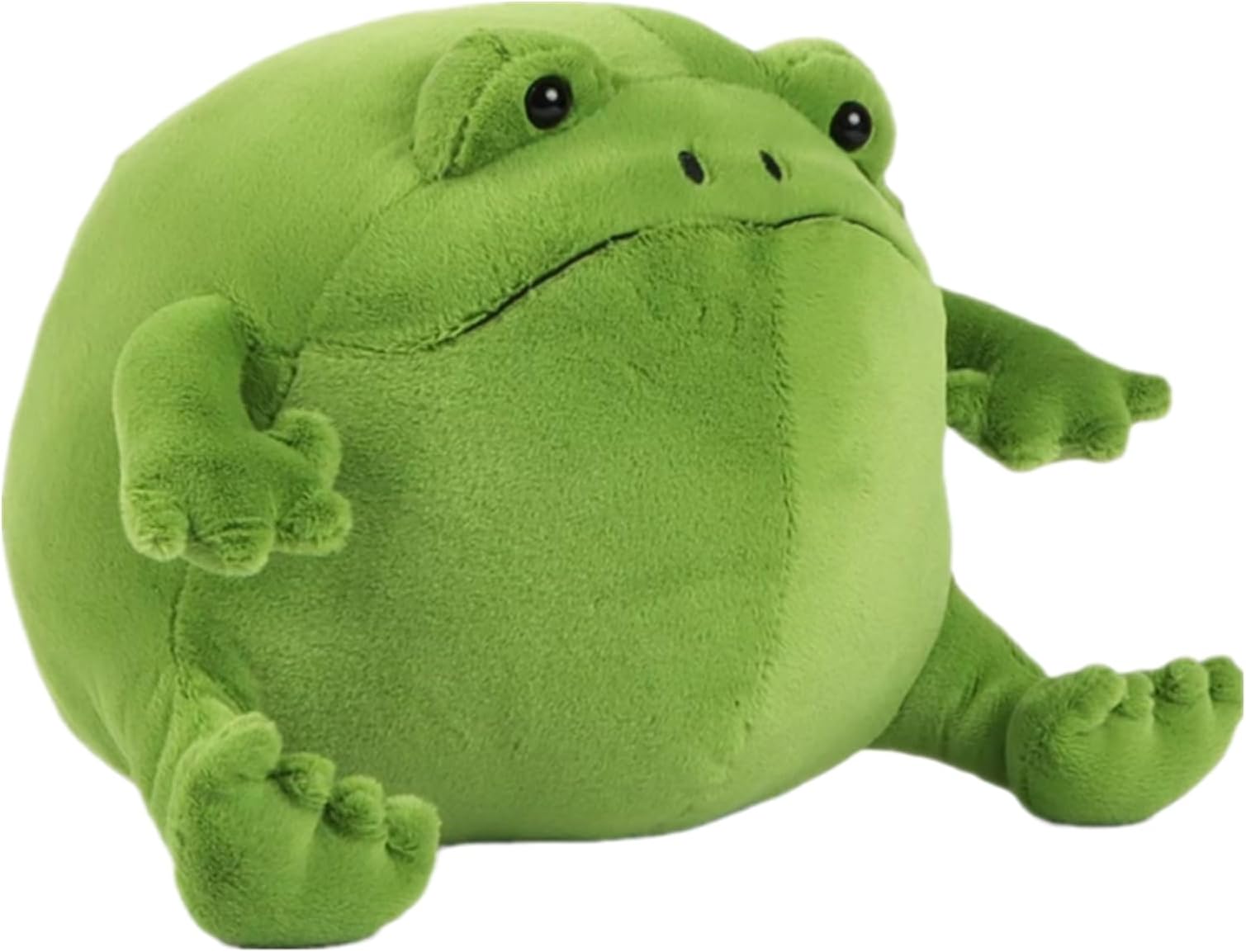 Plush Green Frog Pillow, Soft Stuffed Animal, 12 inches
