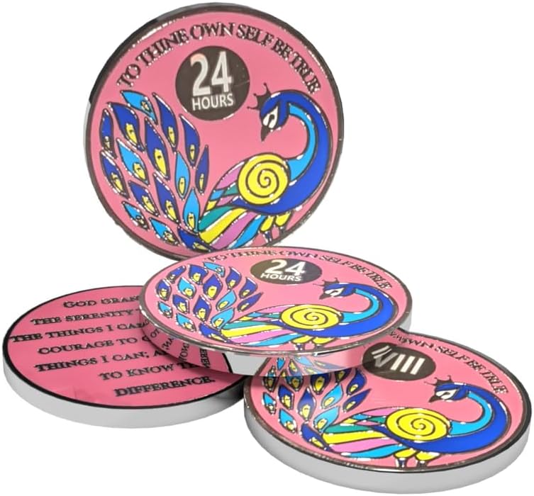 Peacock Recovery Medallion in 1 to 60 Years AA Coin with Gift Box Included (10 Years)