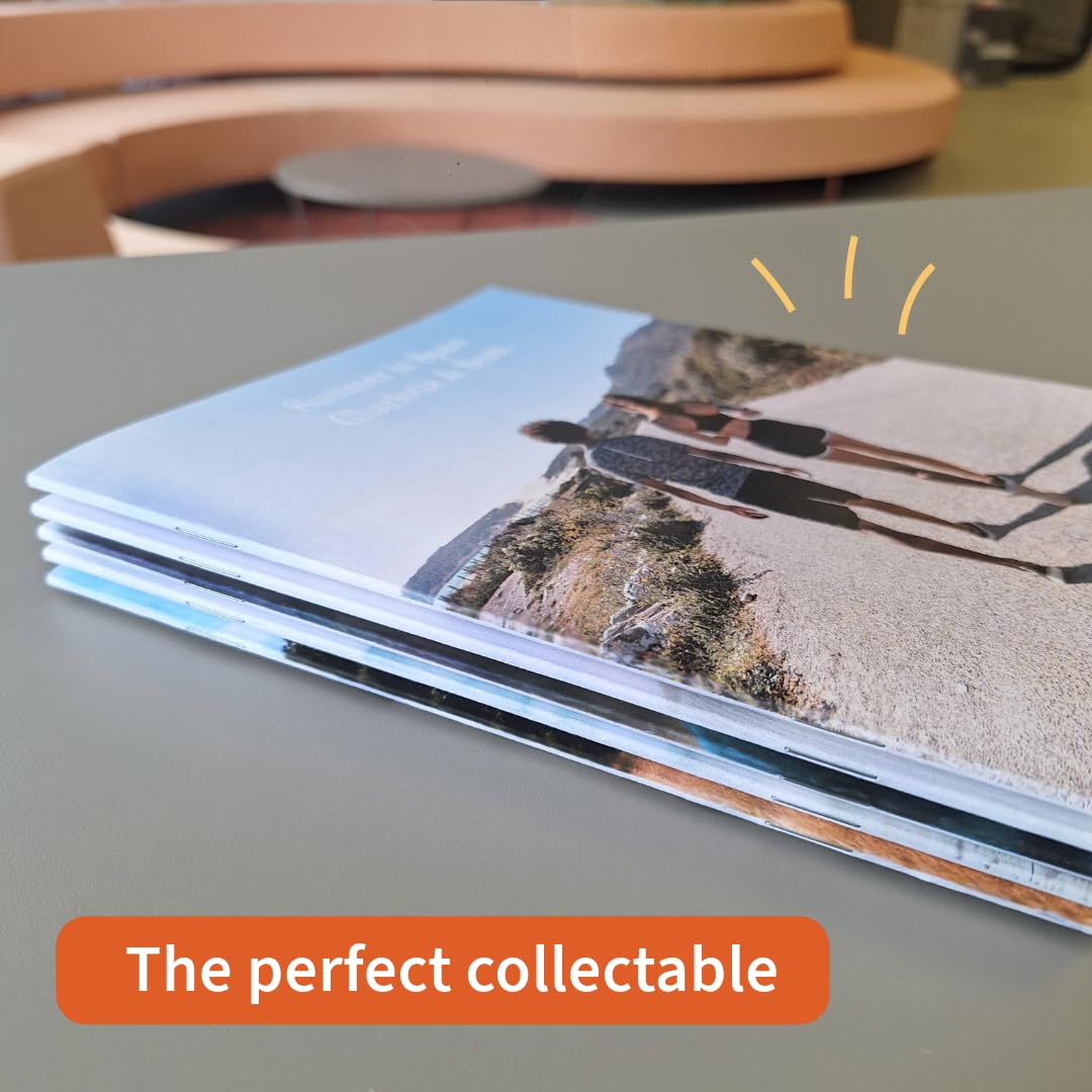 Álbum de Fotos Personalizado (Formato Cuadrado: 21 x 21) - Libreta de Tapa Blanda con Encuadernación de Grapas