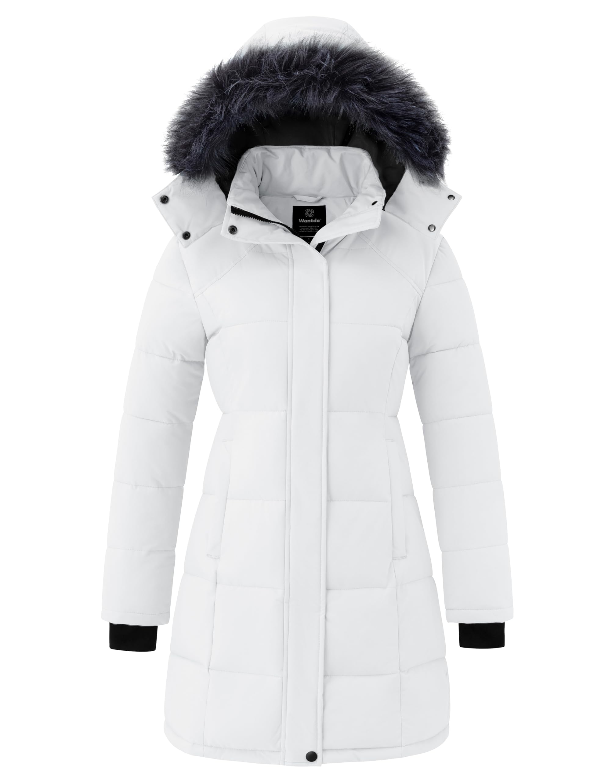 wantdo Women's Waterproof Winter Coat Warm Long Puffer Jackets with Faux  Fur Hood Thicken Parka