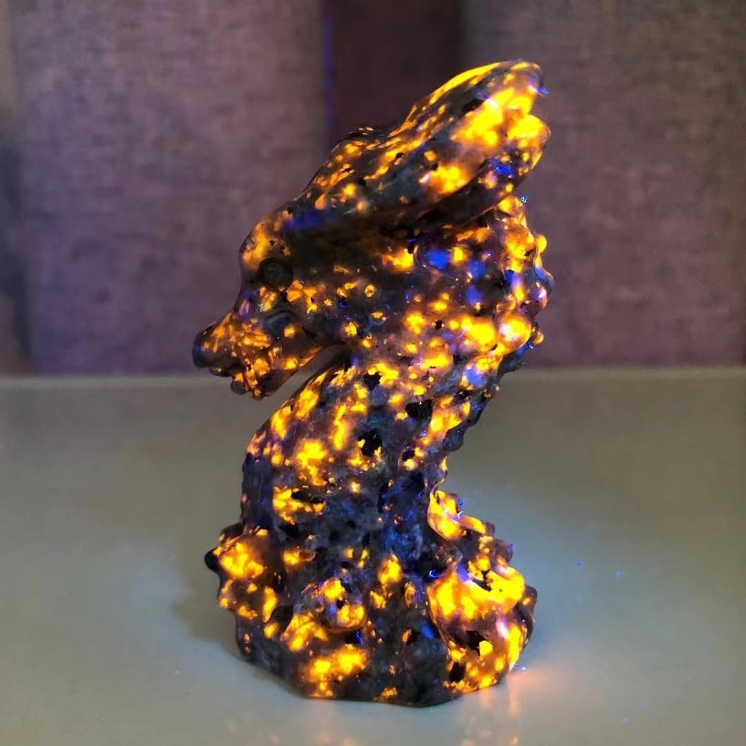 Amazon.co.jp: 天然水晶水晶炎石ドラゴンヘッド手彫り工芸品装飾品