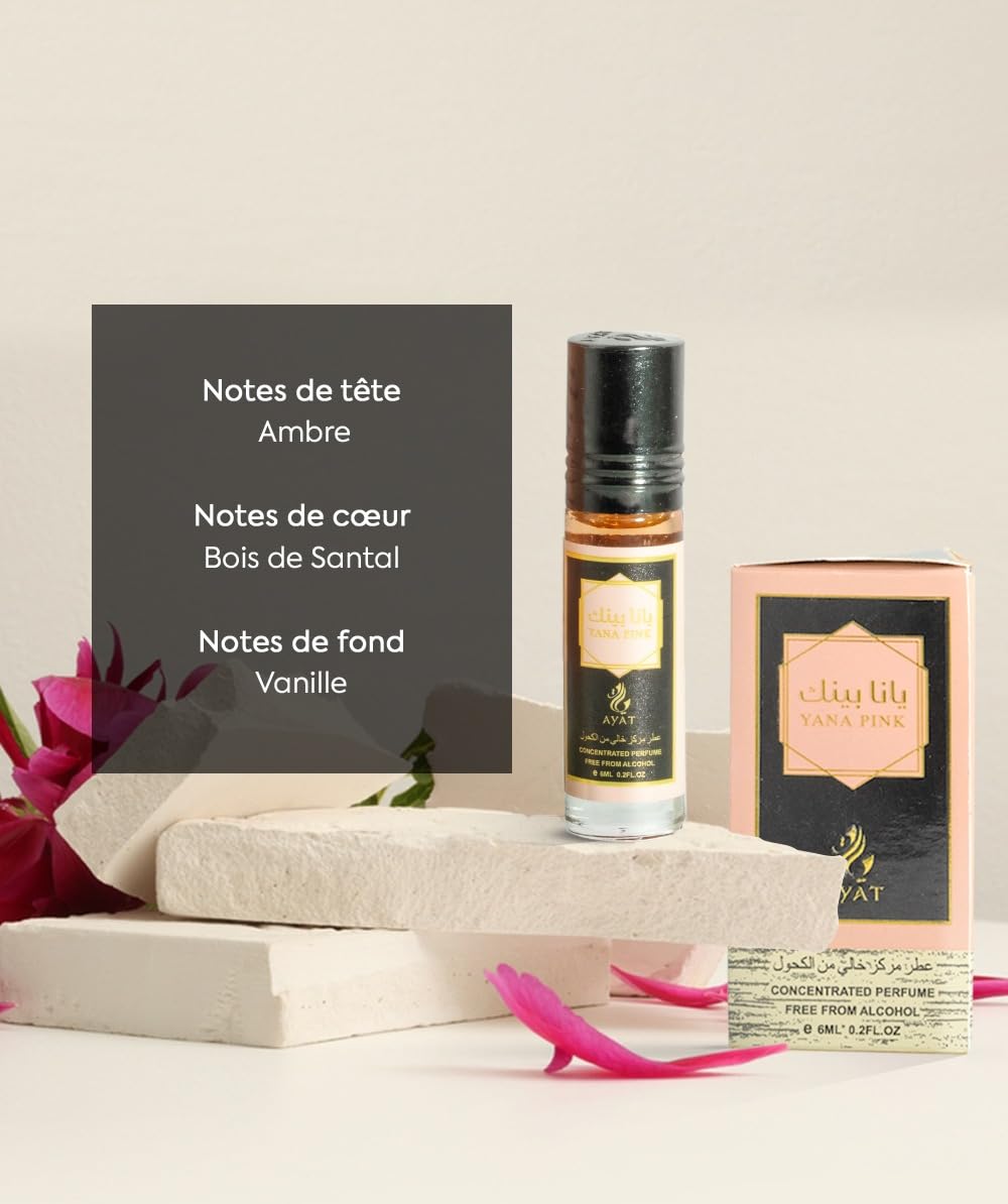 AYAT PERFUMES - 1 x 10 ml - Aceite aromático para hombres y mujeres - Larga duración y cómodo (Yara 10 ml) - Perfume para hombre y mujer
