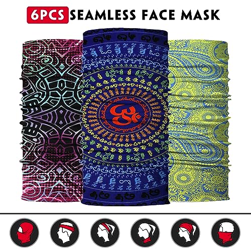 Image of Venswell Neck Gaiter Face Mask Men Women,Seamless Bandana Rave Face Cover Scarf Mask,Balaclava,Headband, Head Wrap,Headwear