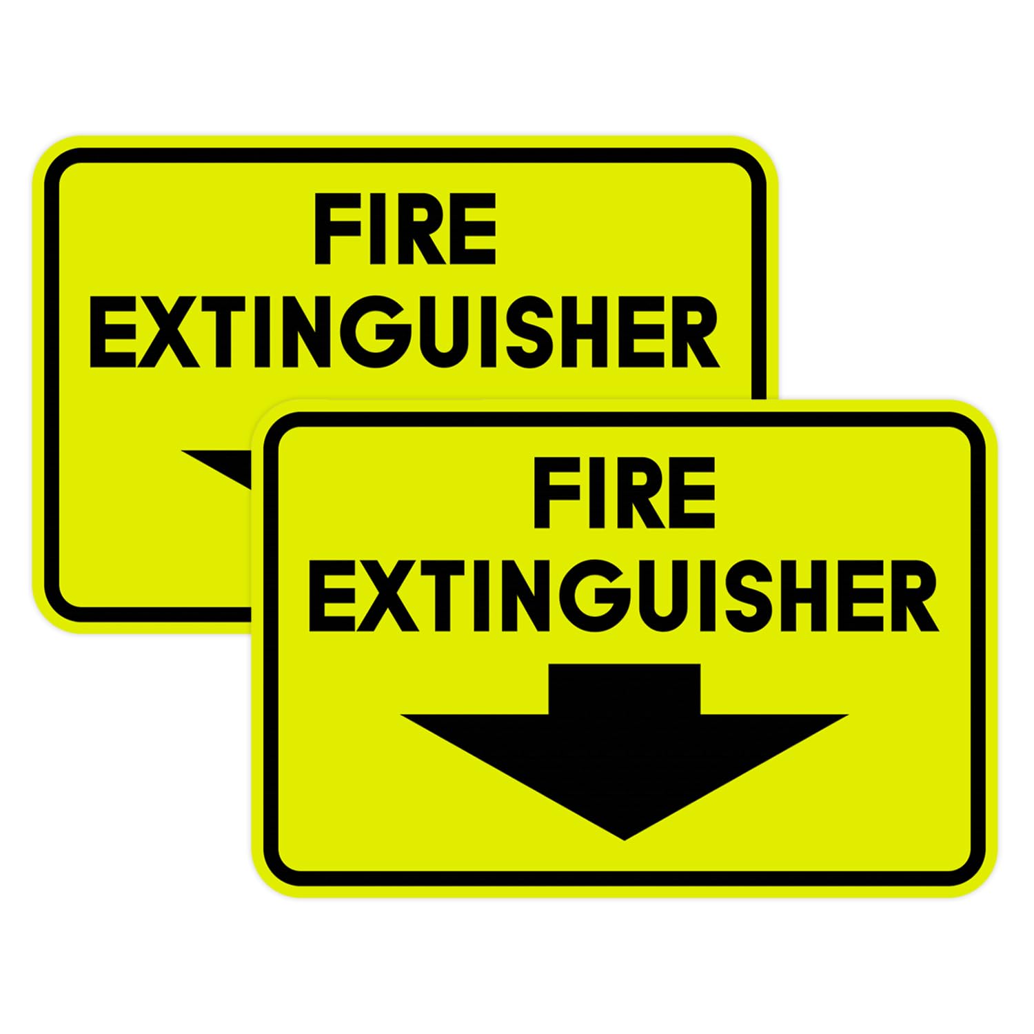 Signs ByLITA Classic Framed Fire Extinguisher (Yellow/Black) - Medium 2 Pack