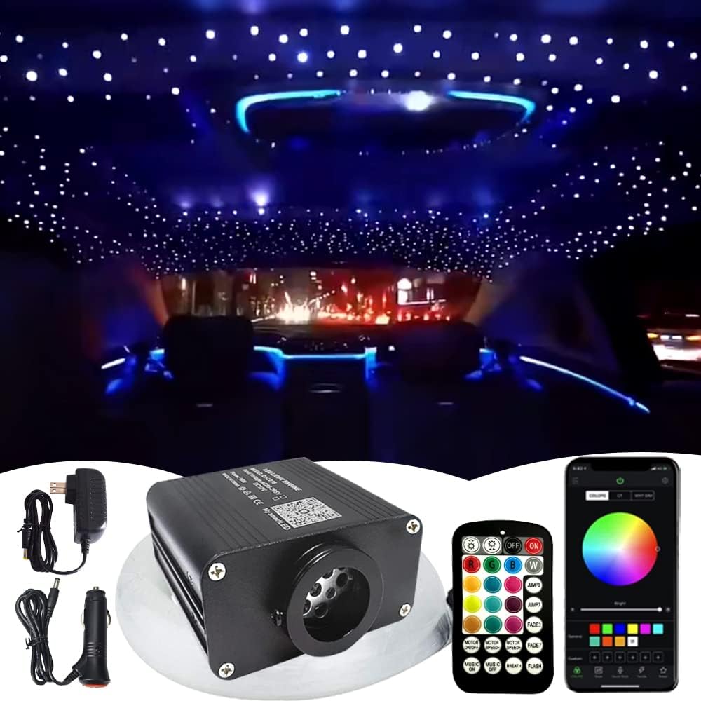 Starlight Headliner Kit, 16W Twinkle Fibre Optic Lights Star Ceiling Light for Home&Car Ceiling