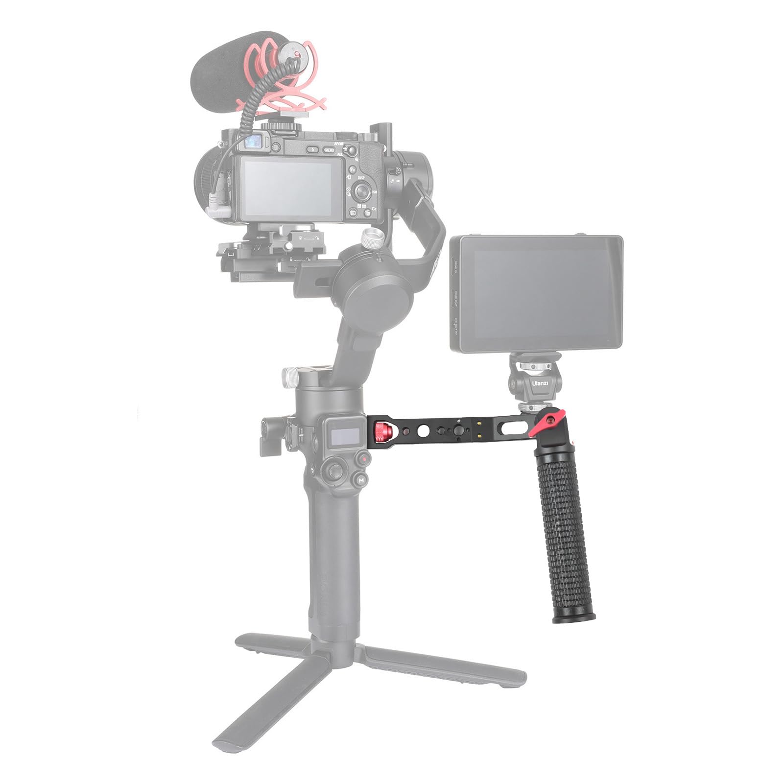 Andoer Maniglia Impugnatura Regolabile Mini Gimbal Stabilizzatore Palmare Manico in Gomma Dal Design Ergonomico Compatibile con DJI RS 2/ RSC 2/ RS 3 Mini/RS 3 /RS 3 Pro
