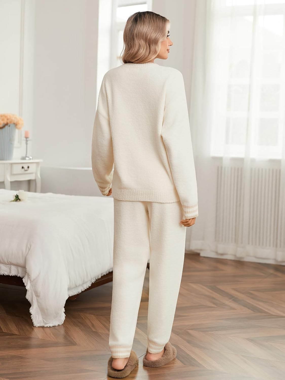 Snuggle Sac Ultrasoft Women's Pajama Set, Cozy Warm Fleece Loungewear Long Sleeve 2-Piece PJs for Winter - Image 4