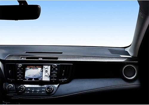 Miniatura 7 de x xotic tech 2 unids ABS fibra de carbono tablero consola panel cubierta Trim decoración para Toyota RAV4 2016-2018