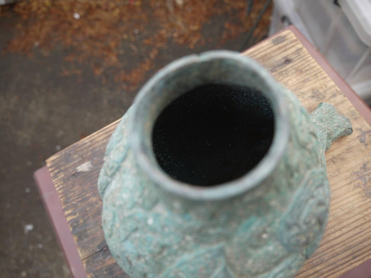 大型青銅製 金工細工 商代『婦好尊鴞』梟形の酒つぼ/オブジェ 茶道具 古美術 大型青銅製 金工細工 商代『婦好尊鴞』梟形の酒つぼ/