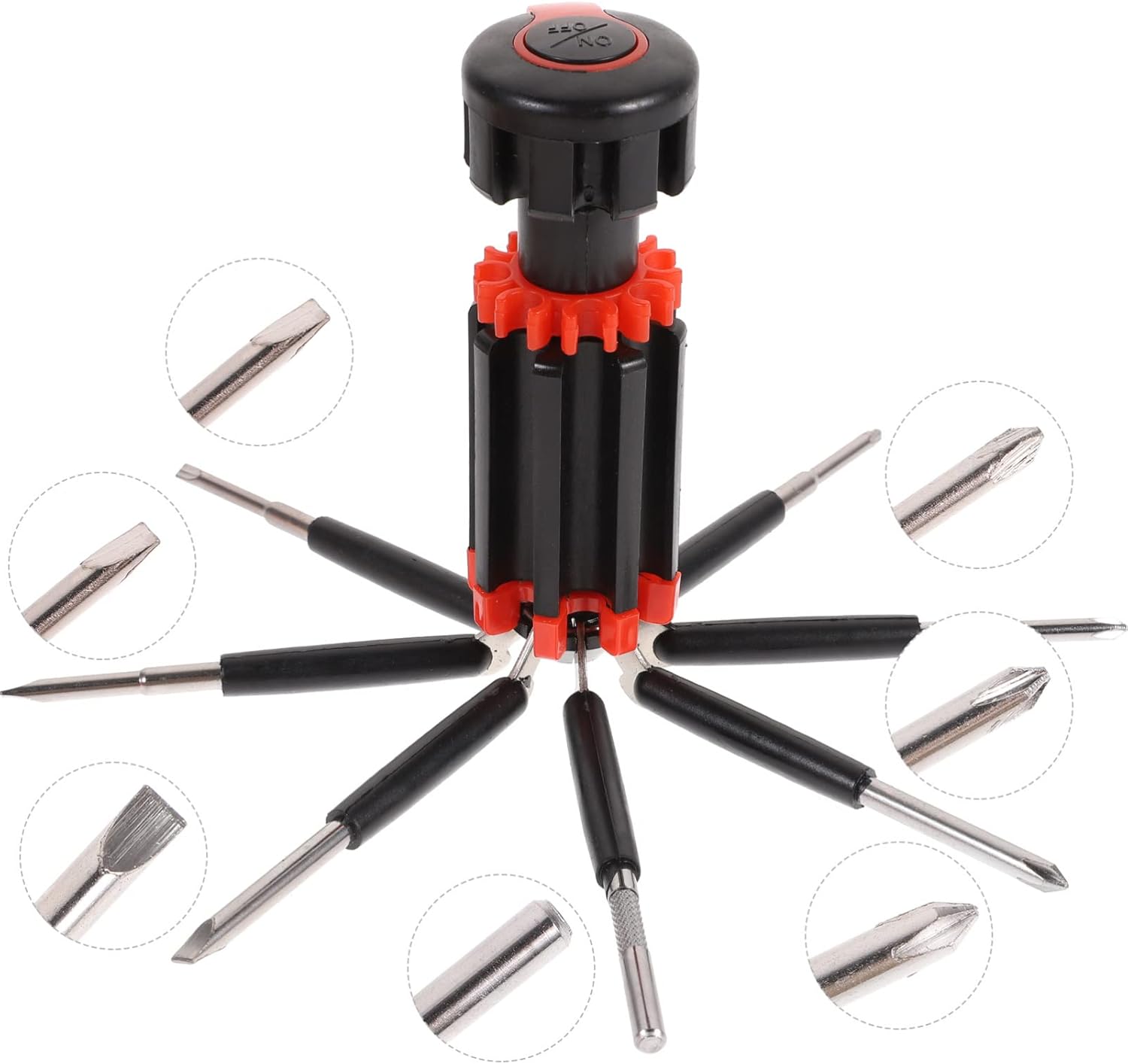 Angoily 8 in 1 Screwdriver General, Folding Pocket Screw Driver with LED Lights, Multi Functional Screwdriver Tool Set for Household, Auto, Professional Gadgets Repair Tool (Wihout Battery)