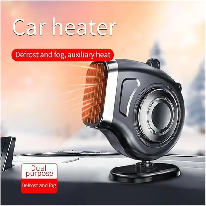 Calefactor Eléctrico Portátil para Auto 12V con Rotación 360° y Protección miniatura 8