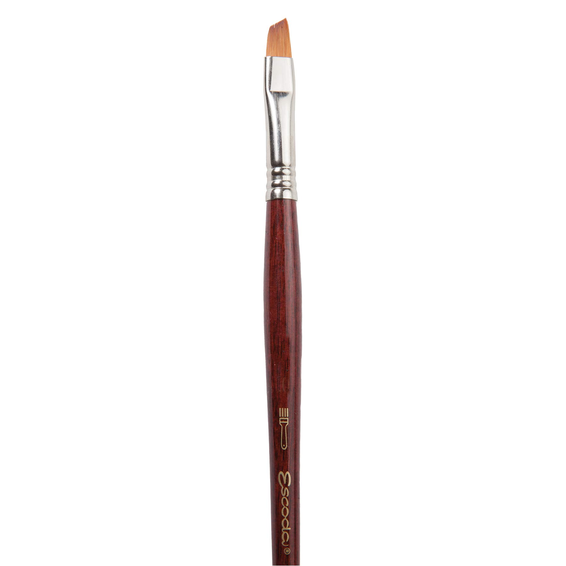 Escoda Prado Series 1463 Short Handle Artist Watercolor Paint Brush, Synthetic Sable, Angle, Size 8