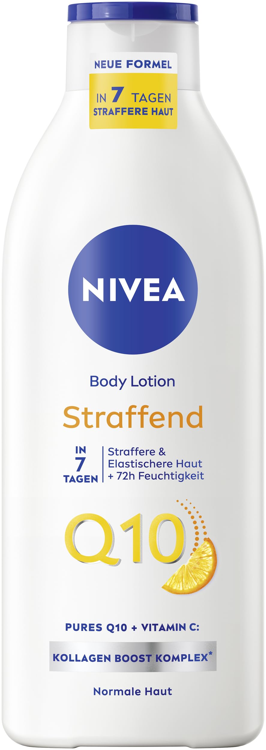NIVEA Body Lotion Q10 Straffend + Vitamin C, Body Milk für straffere Haut & verbesserte Elastizität in 7 Tagen, Körpercreme mit purem Q10 und Vitamin C (400 ml)
