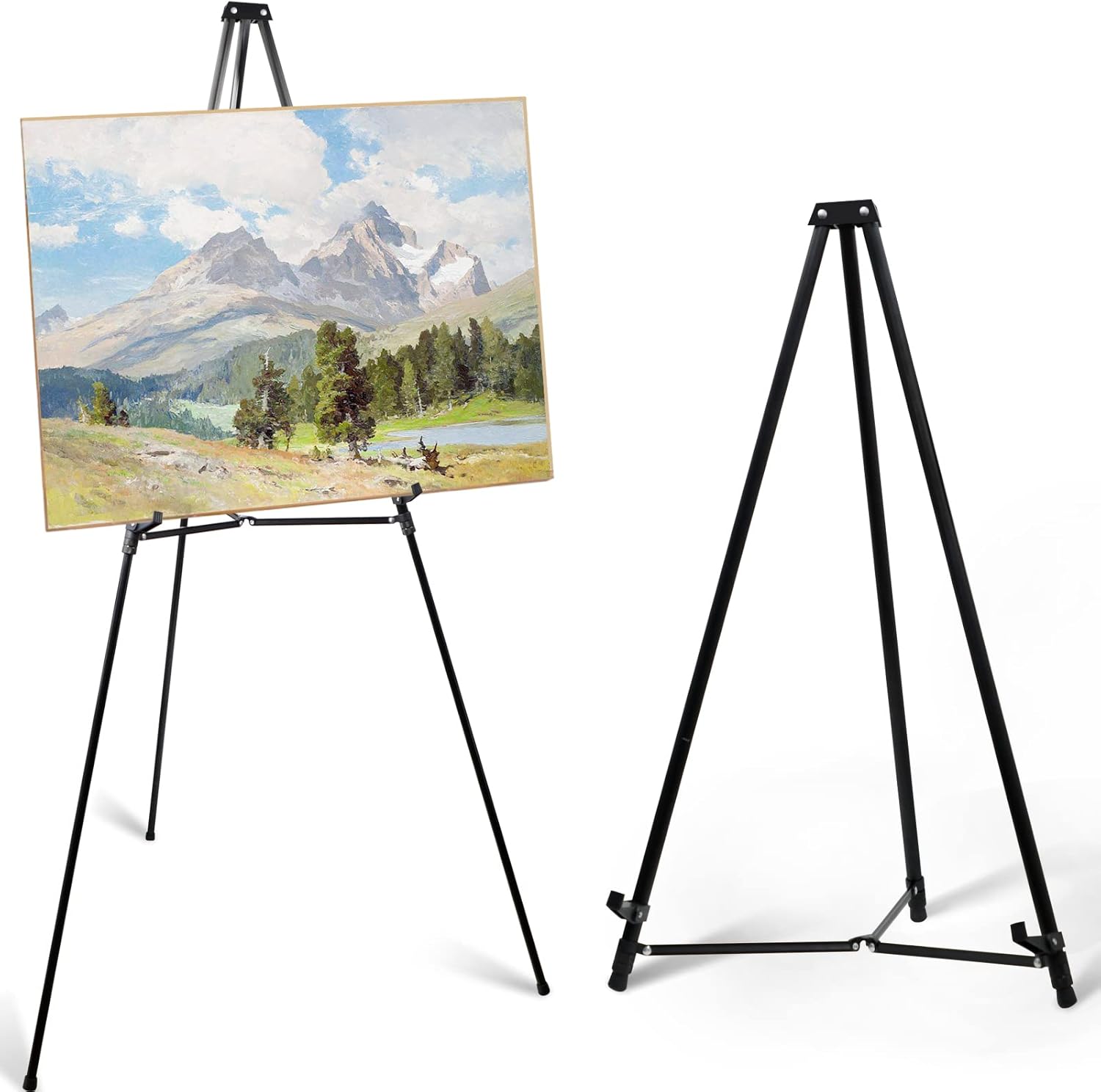 PUJIANG 63" Aluminum Telescoping Display Easel Stand， Adjustable Lightweight Floor