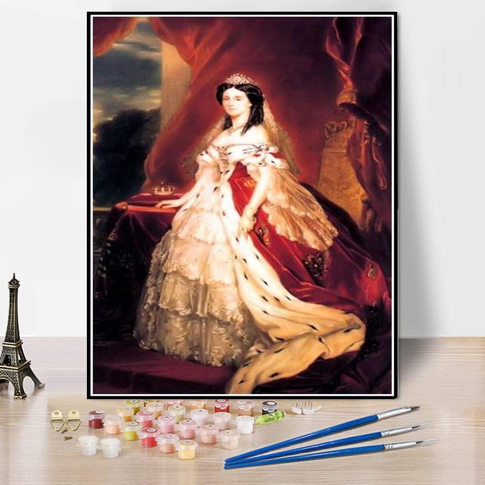 Paint by Numbers for Adult Portrait of Eugenie Empress of The French Painting by Franz Xaver Winterhalter Paint by Numbers Kit for Kids and Adults