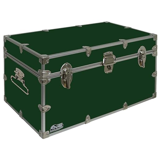 C&N Footlockers UnderGrad Storage Trunk - College Dorm Chest - Durable with Lid Stay - 32 x 18 x 16.5 Inches (Black)