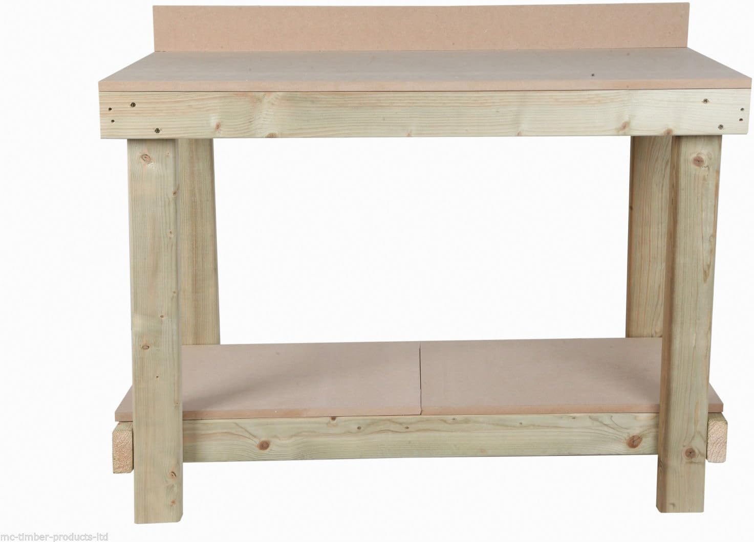 5ft WOODEN WORK BENCH MDF TOP With Rear Upstand - Heavy Duty & Strong - Handmade in UK- GARAGE-SHED-OUTSIDE-DIY-TOOLS-MC Timber Products Ltd.