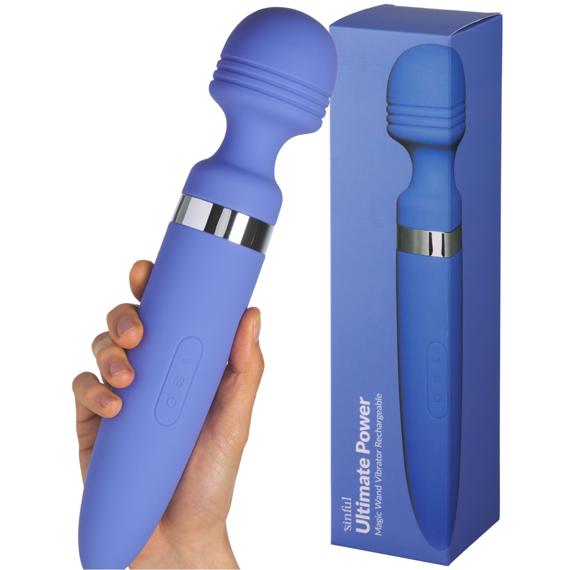 Sinful Power Wand Massagestab für Frauen Sex Sehr Stark - Silikon  Vibratorstarb Frauen Gross mit 12 Vibrationsmuster - Wiederauladbarer Wand  Vibrator Magic Wand für Frau