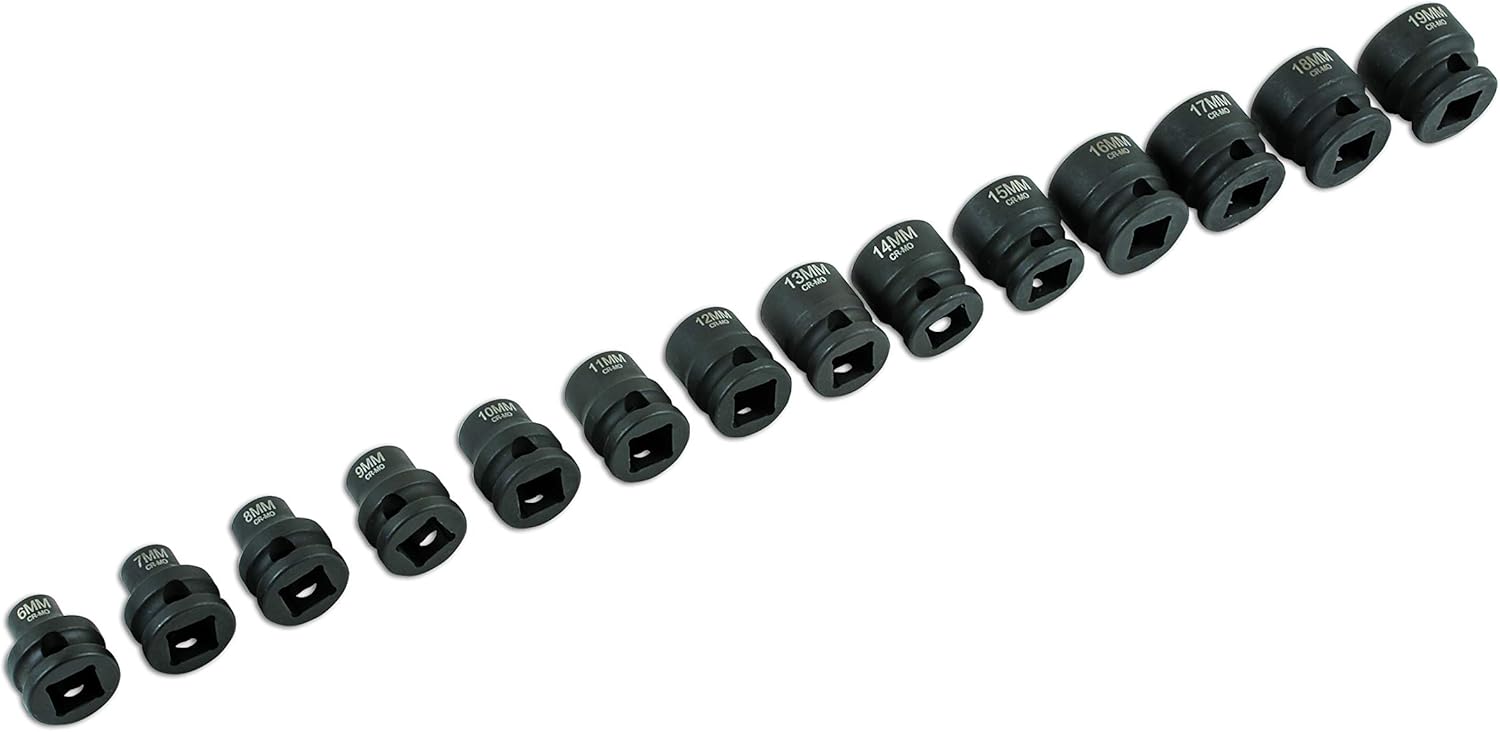 Laser LAS6689 6689 Stubby Impact Sockets 3/8" D 14pc, 3/8-inch