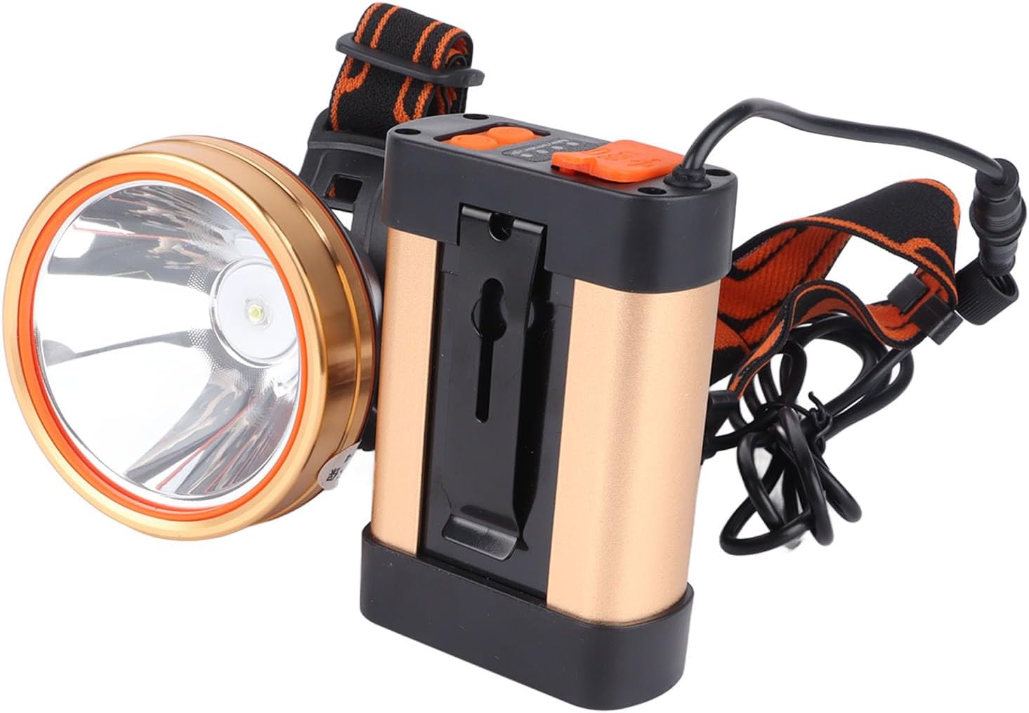 Walfront Rechargeable Wearable Headlamp Super Bright 1800mAh Lithium Battery for Outdoor Work Climbing