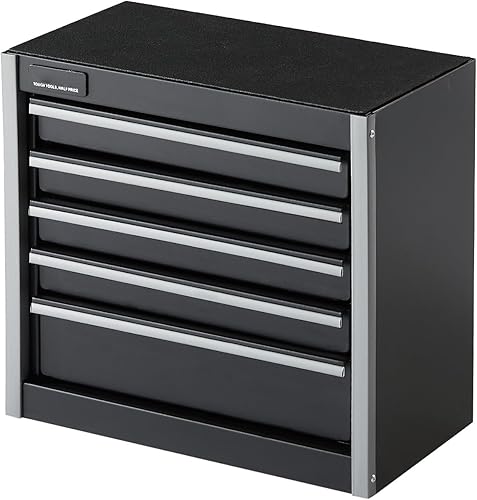 Miniatura 9 de Happybuy Caja de herramientas de metal de 8.6 pulgadas, caja de herramientas pequeña portátil con 5 cajones, equipada con forros de EVA y