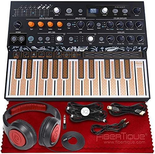 Arturia MicroFreak Hybrid Synthesizer Paraphonic Hybrid Analog/Digital Hardware Synthesizer W/Digital Oscillators, Analog Filters, Modulation Matrix, Arpeggiator & Sequencer + Headphones & Cables