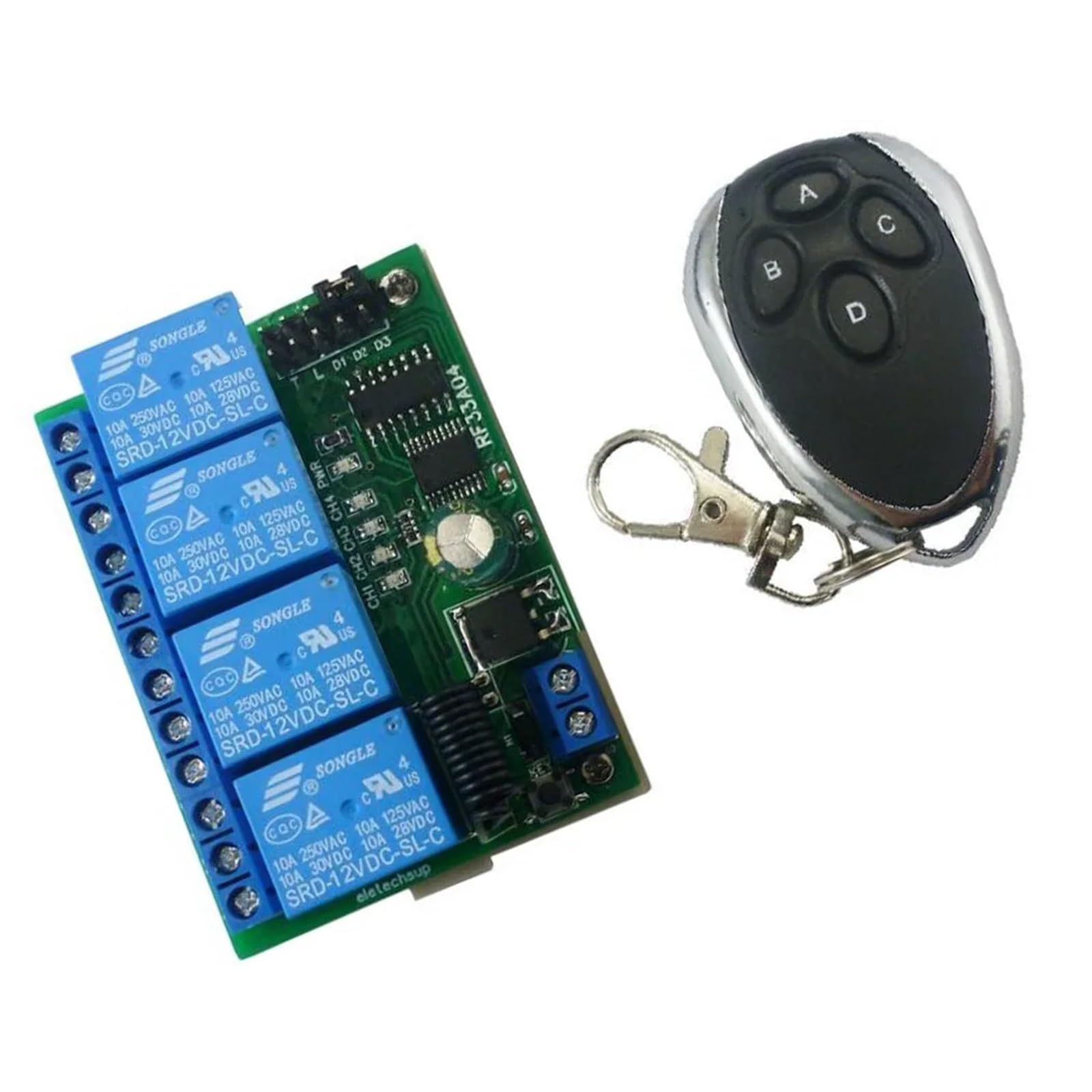 1 télécommande HCS301 433 Mt 4 CH (récepteur uniquement)
