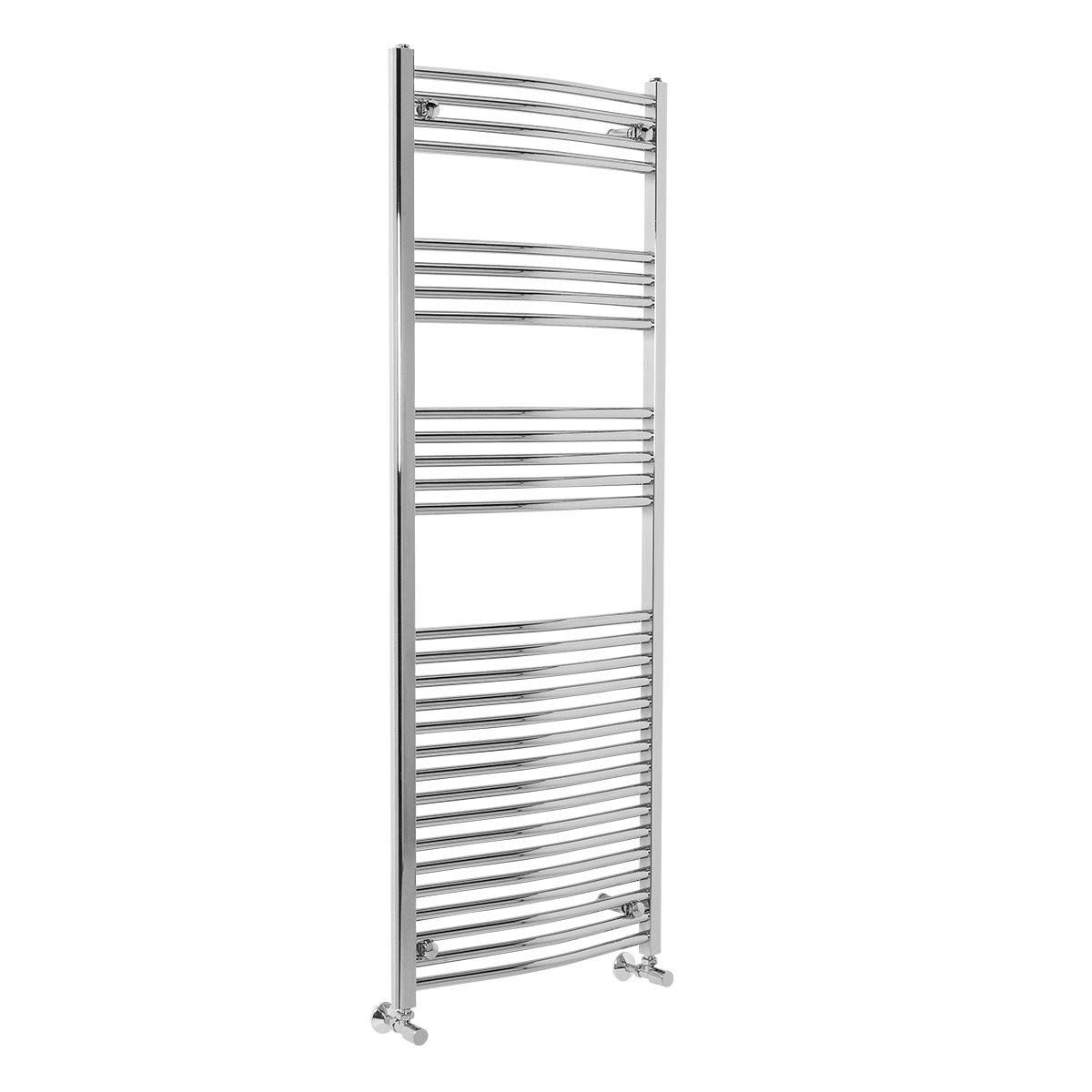 NRG Curved Heated Towel Rail Radiator Bathroom Central Heating Ladder Warmer Rad 1600x600mm Chrome