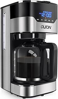 Outon Coffee Maker 10 Cup, Programmable Drip Coffee Maker, Multiple Brew Strength, Auto Shut Off, Keep Warm, Compact Coffe...