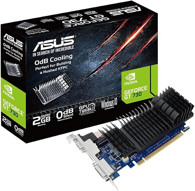 ASUS GeForce GT 730-2GB GDDR5 GT730-SL-2GD5-BRK, GeForce GT, 90YV06N2-M0NA0…