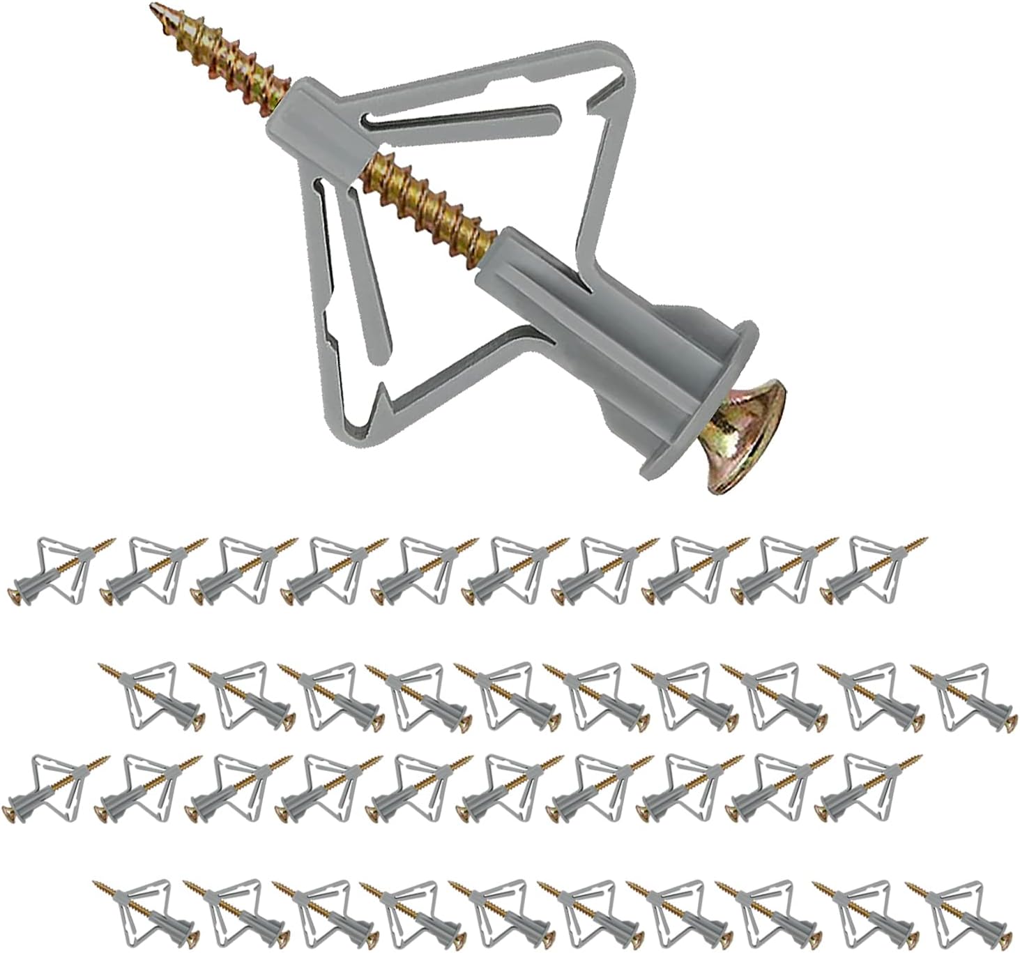 Plasterboard Fixings 40 Sets (80pcs),Drywall Screws and Rawl Plugs
