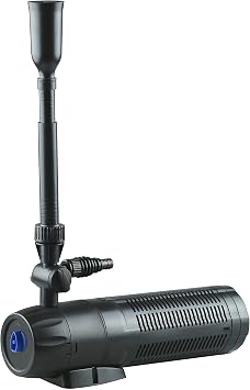 TRUPOW 110v 265GPH Submersible Garden Pond Filter Water Fountain Pump with 13w Clarifier