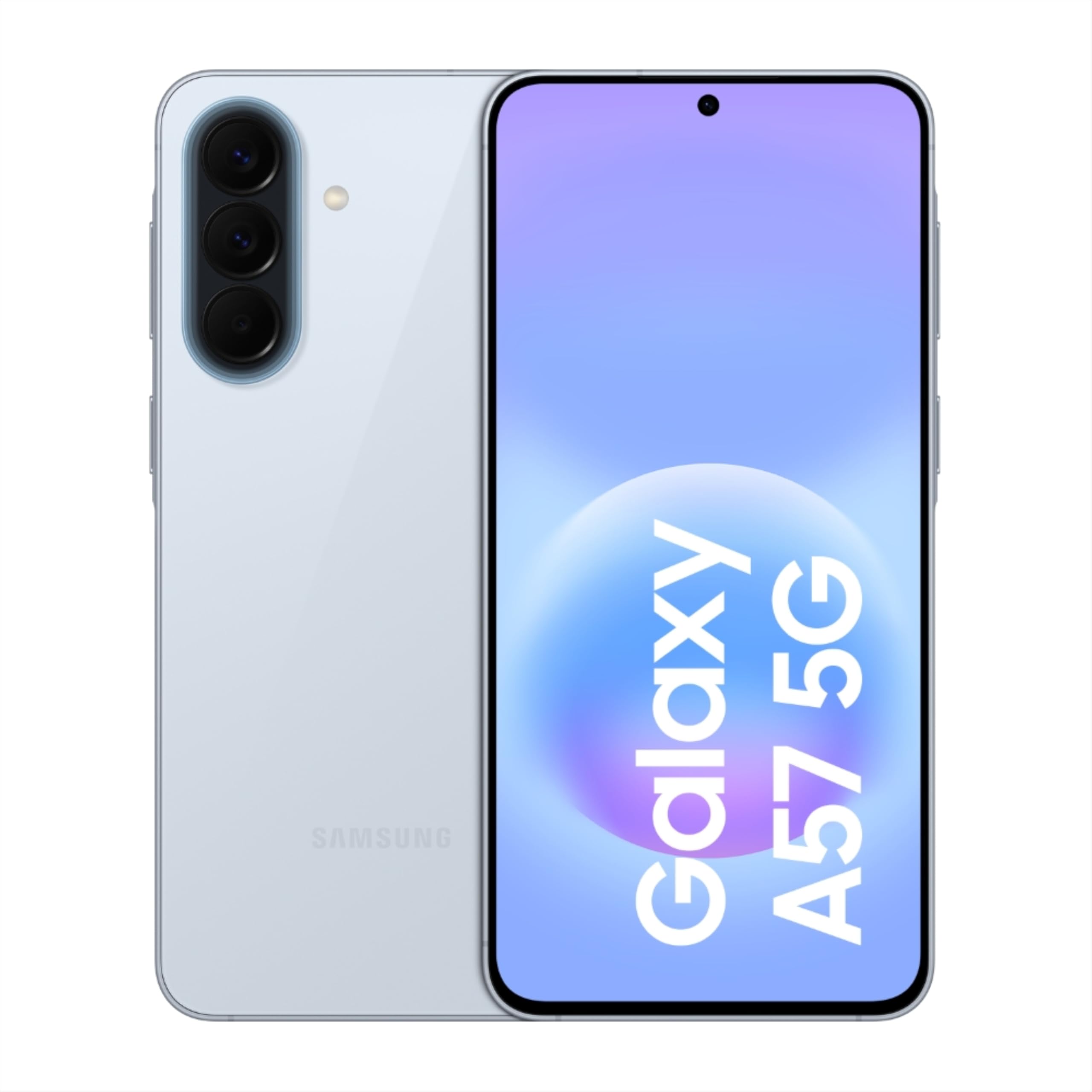 Samsung Galaxy A57 5G (Awesome Icyblue, 8 GB RAM, 256 GB pamięci), Agentic AI, potrójny aparat z wideo Nightography, 2 dni pracy baterii, 6 aktualizacji systemu operacyjnego, IP68, smukły 6,9 mm, bez