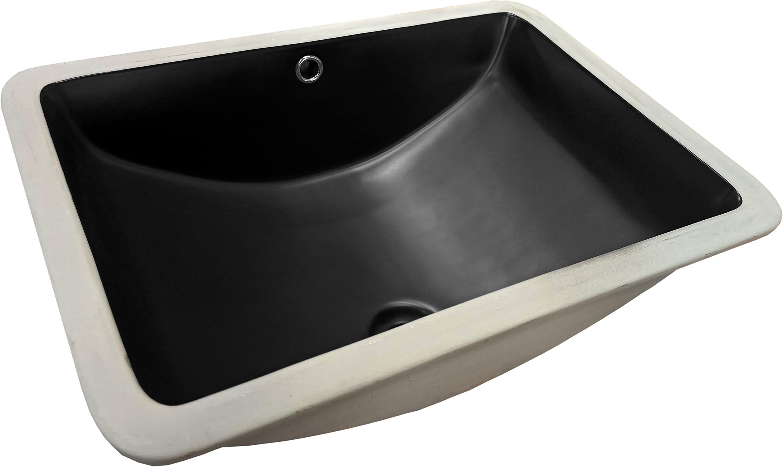 HE-1812 Undermount Rectangular Ceramic Bathroom Sink Size 18 1/2"x 12" (Black)