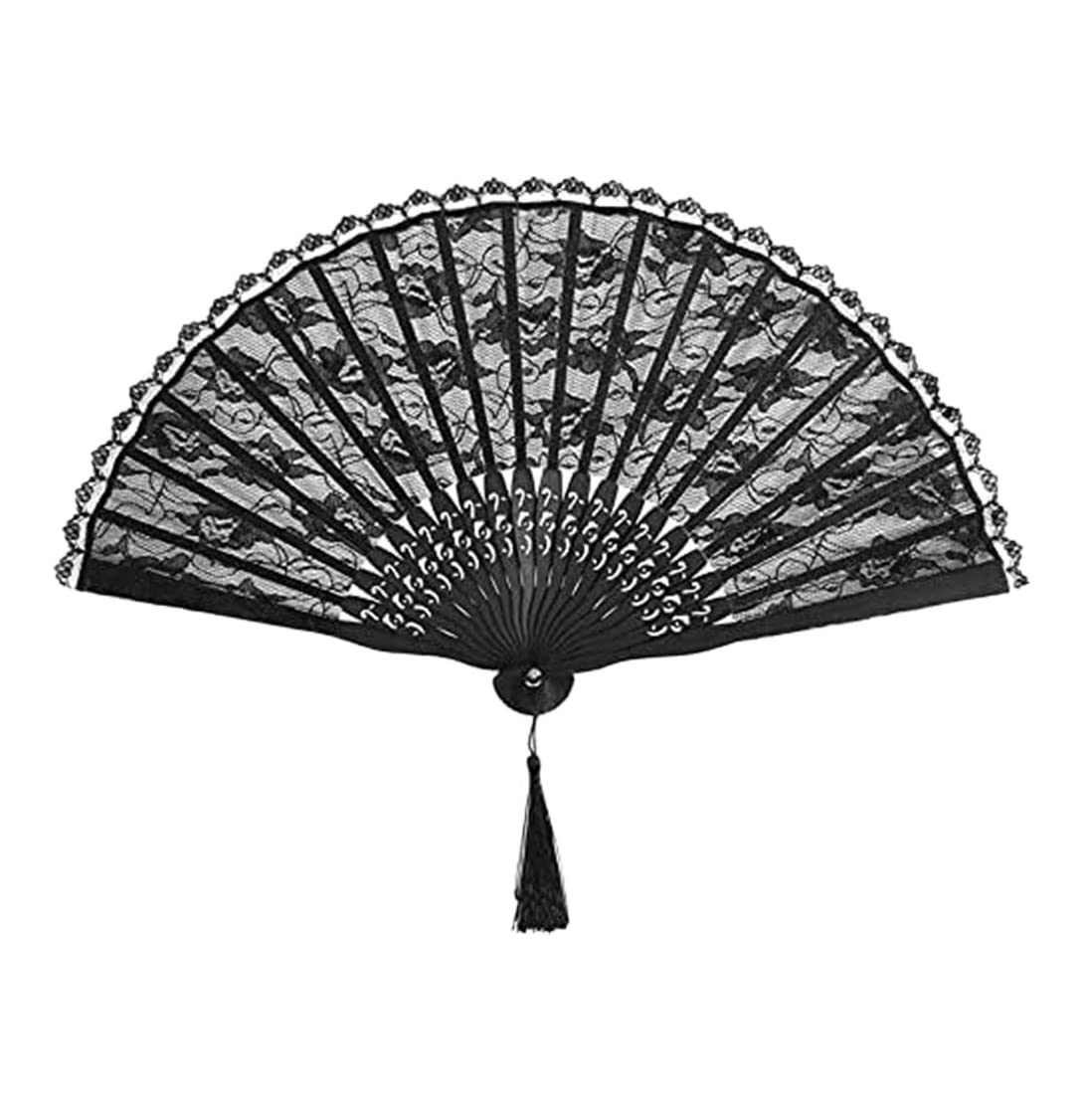 Abanico Plegable De Mano Fiesta Accesorios Abanico De Mano Negro para Recuerdo Boda, Vestido Elegante, Bolsillo Encaje Plegable, Fiesta Cosplay7