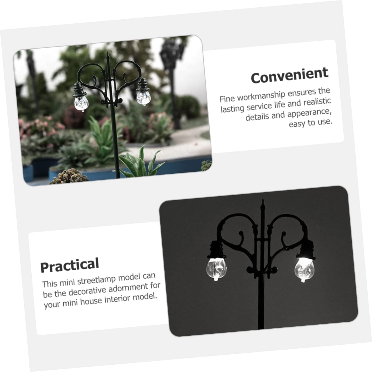 WHAMVOX DIY Sand Tray Accessories Miniature Lamps Model Lamp Post for Landscape Decor White