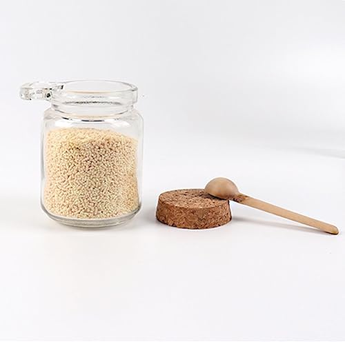 Miniatura 2 de Tarros de vidrio de 8.5 fl oz8.5 onzas con tapas, recipiente de sal de baño con cuchara de vidrio con tapa de bambú con tapas de corcho y cucharas,