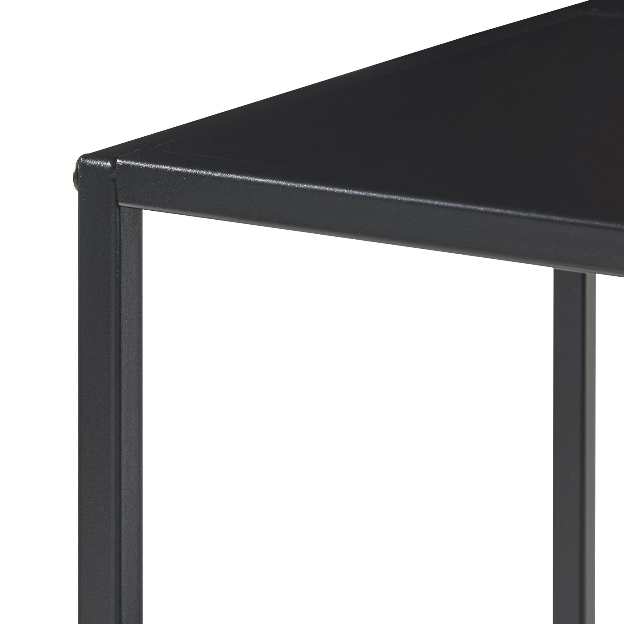 [en.casa] Bibliothèque à 4 Niveaux Étagère Autoportante au Style Intemporel avec 4 Compartiments de Rangement pour Salon Chambre Bureau Acier 115 x 75 x 35 cm Noir Mat